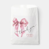 Sachets En Papier Ceinture rose Bow Merci d'anniversaire (Devant)