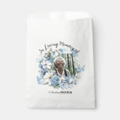 Sachets En Papier Celebration Of Life 1 Photo Funeral Blue Floral (Devant)