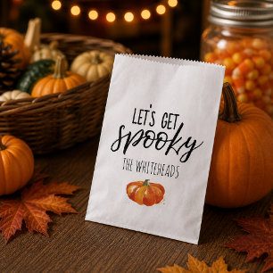 Sachets En Papier Célébrons l'Halloween avec une citrouille aquarell