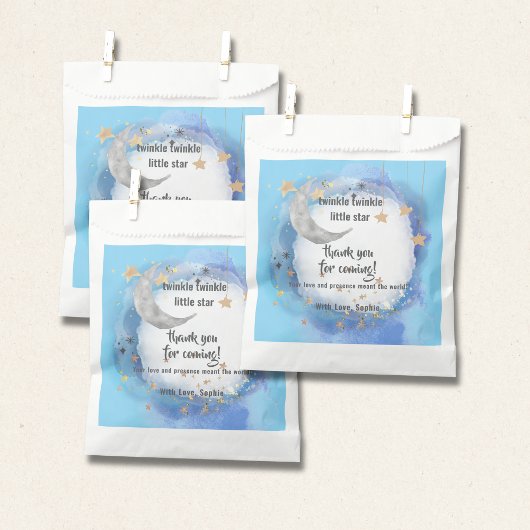 Sachets En Papier Celestial Moon Stars, Royal Blue And Gold Abstract