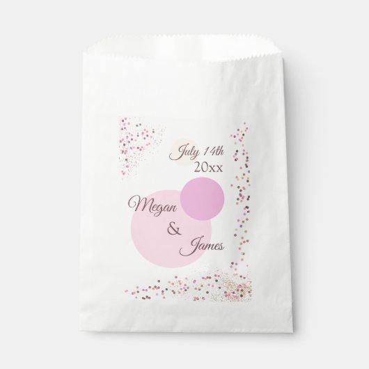 Sachets En Papier Cercles Confetti Roses (Devant)
