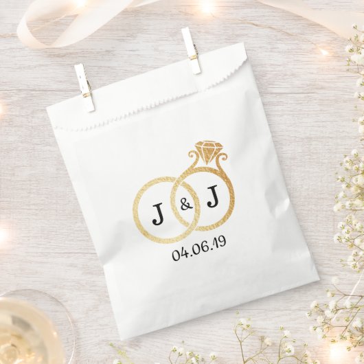 Sachets En Papier Cercles Mariages Chic Faux Gold Foil (Coupé)