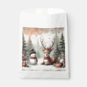 Sachets En Papier Cerf de Noël/bonhomme de neige en bois classique (Devant)