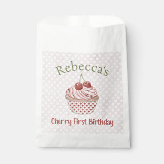 Sachets En Papier Cerise Premier Anniversaire Coquette Aquarelle Cup