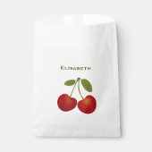 Sachets En Papier Cerises rouges nom personnalisé (Devant)