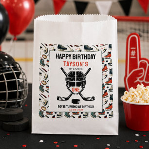 Sachets En Papier C'est la fête d'anniversaire de Game Time Hockey p