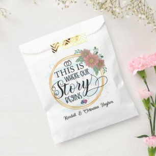 Sachets En Papier C'est là que notre histoire commence ajouter des n