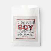 Sachets En Papier C'est un garçon ! Baby shower de bûcheron rustique (Devant)