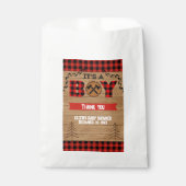 Sachets En Papier C'est un garçon Baby shower rustique en bois (Devant)