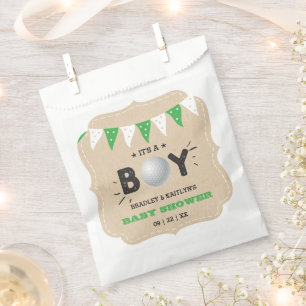 Sachets En Papier C'est un garçon ! Golf Thème Co-ed Baby shower