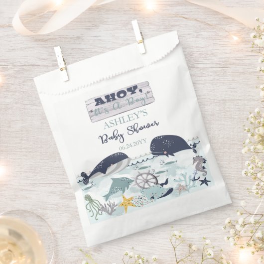 Sachets En Papier C'est un garçon sous le Baby shower marin (Coupé)