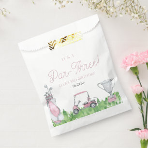 Sachets En Papier C'est une partie de golf rose 3ème anniversaire