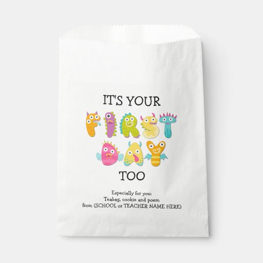 Sachets En Papier C'EST VOTRE PREMIER JOUR TROP Sac Favori Parent (Devant)