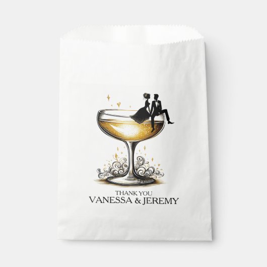 Sachets En Papier Champagne Couple (Devant)