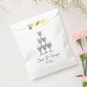 Sachets En Papier Champagne Tower Doodle Custom Name Wedding (Scellé)