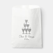 Sachets En Papier Champagne Tower Doodle Custom Name Wedding (Devant)