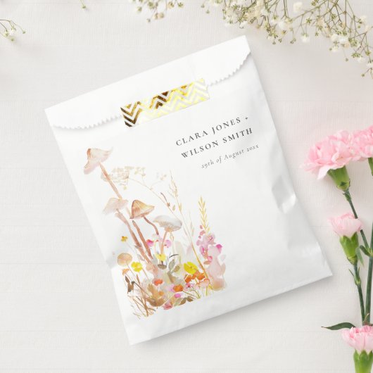 Sachets En Papier Champignon chic Wildflower Mariage botanique d'aut (Scellé)