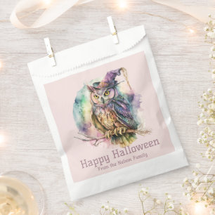 Sachets En Papier Chapeau de sorcière de hibou Pastel Joyeux Hallowe