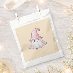 Sachets En Papier Chapeau de sorcières fantôme mignon jaune Joyeux H