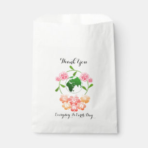 Sachets En Papier "Chaque jour est Jour des terres" Fleurs Favor Sac
