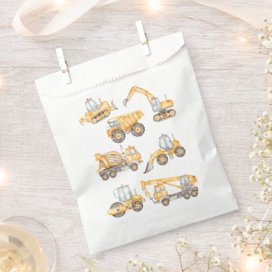 Sachets En Papier Chariots de construction fête d'anniversaire (Coupé)