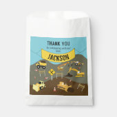 Sachets En Papier Chariots de construction Thème Merci du site (Devant)