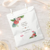 Sachets En Papier Charm Luau Flamant rose Tropical Floral MERCI (Coupé)