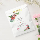 Sachets En Papier Charm Luau Flamant rose Tropical Floral MERCI (Scellé)