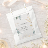Sachets En Papier Charmant Aquarelle Verdure Mariage Or (Coupé)