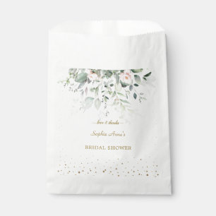 Sachets En Papier Charmant rose floral doré aquarelle pour Baby Show