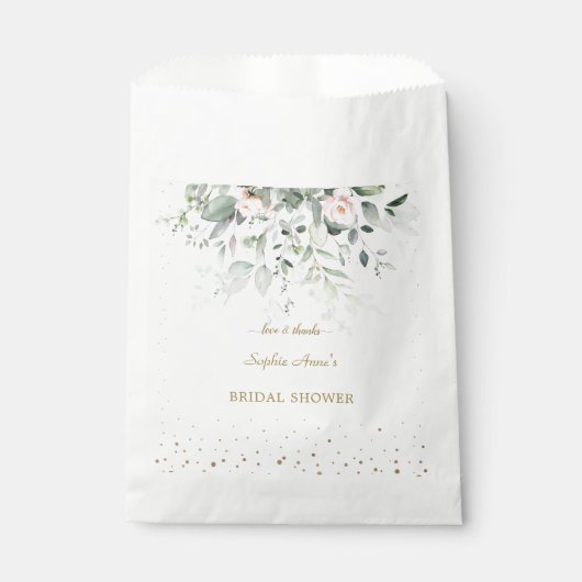 Sachets En Papier Charmant rose floral doré aquarelle pour enterreme (Devant)