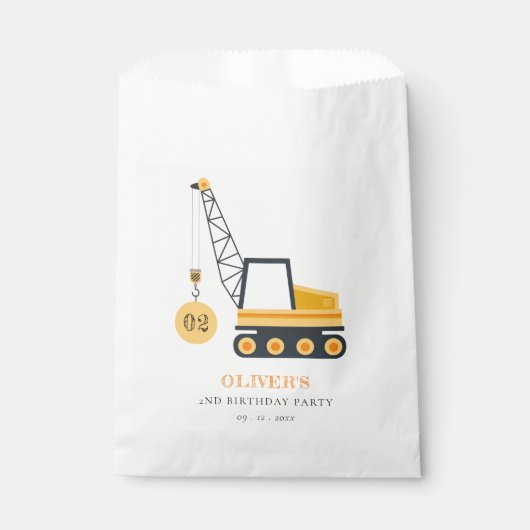 Sachets En Papier Charmant véhicule de grue de construction n'import (Devant)