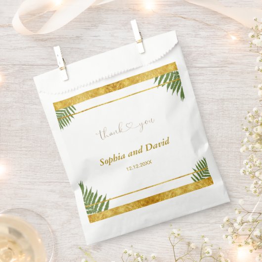 Sachets En Papier Charmante Ferme Feuille Mariage or Foil Custom (Coupé)