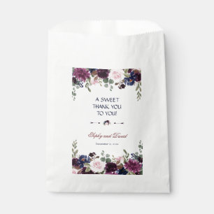 Sachets En Papier Charme Lavande Marine Bleu Floral Fleur MERCI