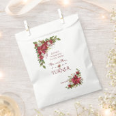 Sachets En Papier Charme Noël Rouge Blanc Poinsettia Frame Mariage (Coupé)