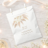 Sachets En Papier Charme Roses Blanches Pampas Mariage en herbe (Coupé)
