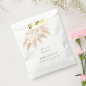 Sachets En Papier Charme Roses Blanches Pampas Mariage en herbe (Scellé)