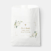Sachets En Papier Charming Aquarelle Fleurs blanches Baptême (Devant)