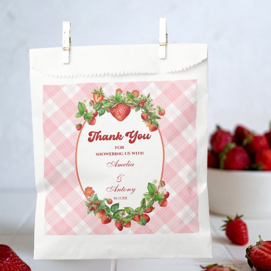 Sachets En Papier Charming Baby shower rose fraise Favoriser sac