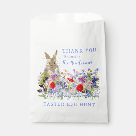 Sachets En Papier Chasse aux Oeufs de Pâques Lapin Merci Floral (Devant)
