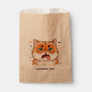Sachets En Papier Chat d'Halloween drôle et niais avec peinture de v