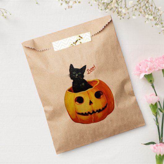 Sachets En Papier Chat d'Halloween en Citrouille (Scellé)