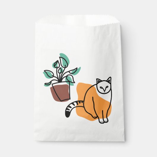 Sachets En Papier Chat et le plante (Devant)