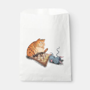 Sachets En Papier Chat et souris Jouer aux échecs Dessin drôle