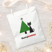 Sachets En Papier Chat noir avec arbre de Noël (Coupé)