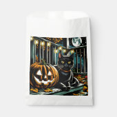 Sachets En Papier Chat noir et Halloween Jack-O-Lanterne (Devant)
