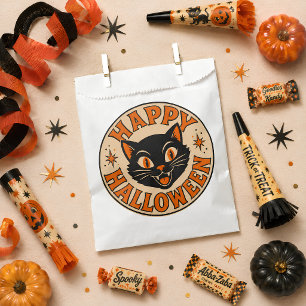 Sachets En Papier Chat noir Vintage Retro Joyeux Halloween