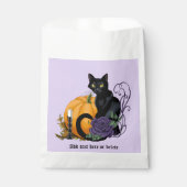 Sachets En Papier Chat noir violet Rose Citrouille Halloween (Devant)