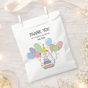 Sachets En Papier Chat Perse blanc Anniversaire Merci Favoriser Sac