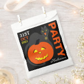 Sachets En Papier Chat sur Citrouille, Halloween (Coupé)